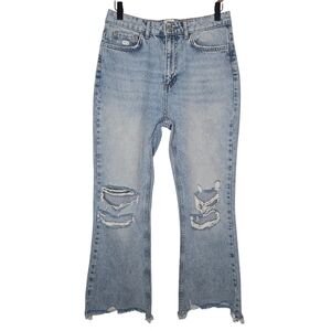 BDG Urban Outfitters Wilco Destroyed Distressed Wide Leg Crop Denim Jeans 28